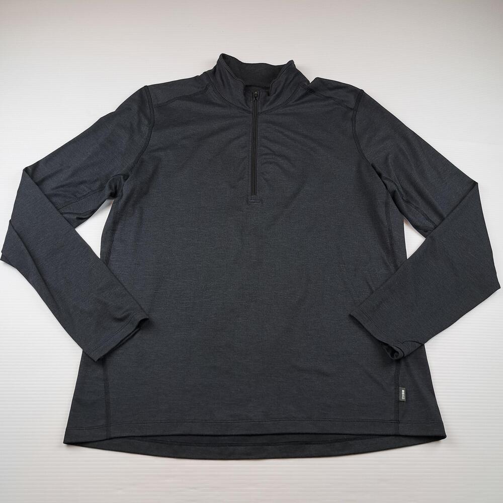 REI Co-op Shirt Mens Large Gray 1/4 Zip Mock Neck Long Sleeve Athletic Top